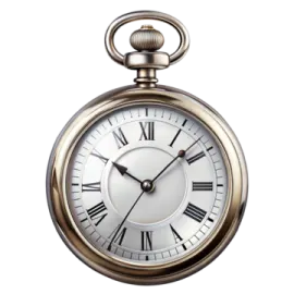 a gold pocket watch with roman nus