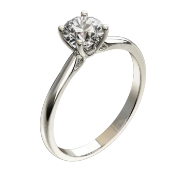 a white gold engagement ring with a single diamond