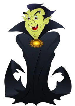 a cartoon character in a black cloak with a gold ring