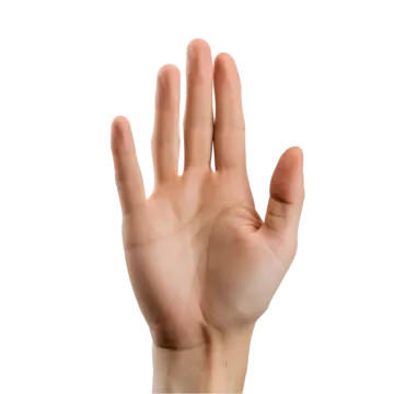 a person's hand in the air