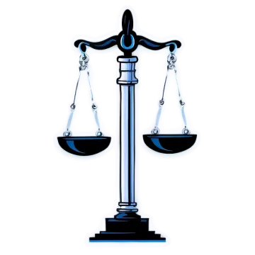 a scale of justice on a white background