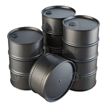 a group of oil barrels on white background