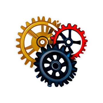 two gears on a white background