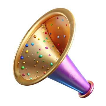 an illustration of a gold megaphone