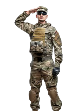 A man in military uniform sal stock photo