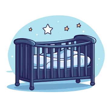 a baby cribt with stars in the sky