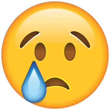 a yellow smiley face with tears and tears