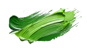 a green paint stroke on white background