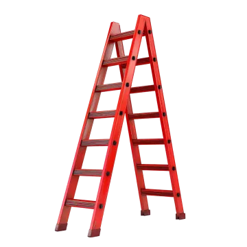 a red ladder on a white background