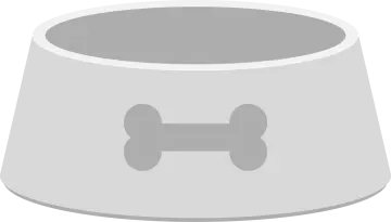 a dog bowl with a bone on it