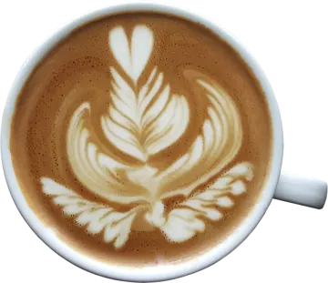 a cup of coffee with a pattern on it