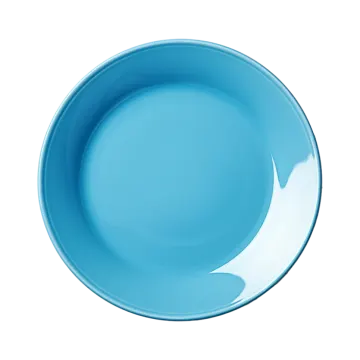 a blue plate on a white background