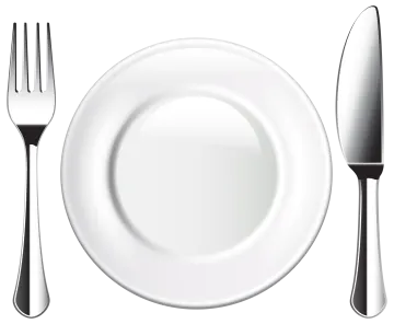 a white plate with silverware on it