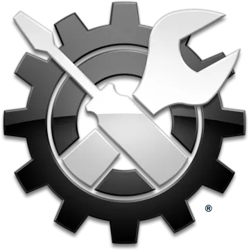 a white and black logo with two wrens in the center