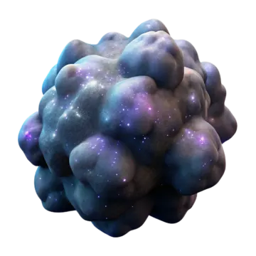 a blue and purple cloud with stars on it