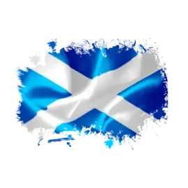 a scottish flag on a white background