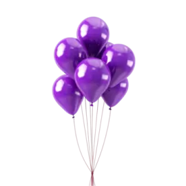 a bunch of purple balloons