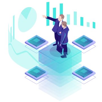 a man in a business suit pointing at something on the screen
