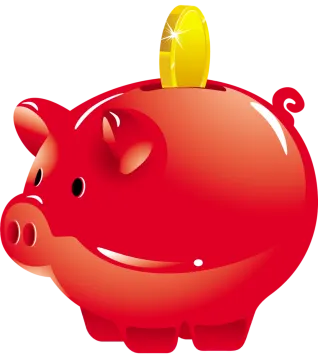 a red piggy with a lemon on top