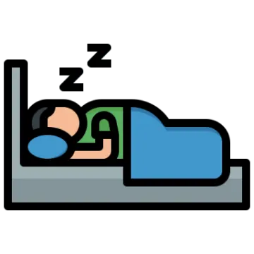 a person sleeping on a bed