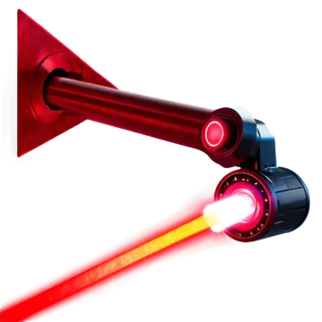 a red laser light that is on top of a white background