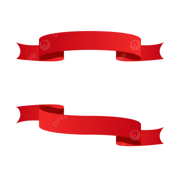 two red ribbons on a white background