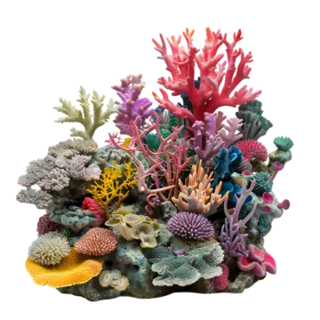 a coral reef with colorful corals and sponges