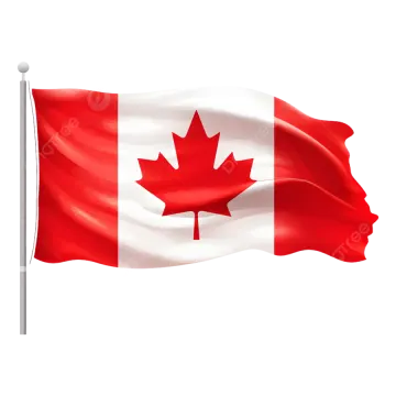 a canadian flag flying in the wind