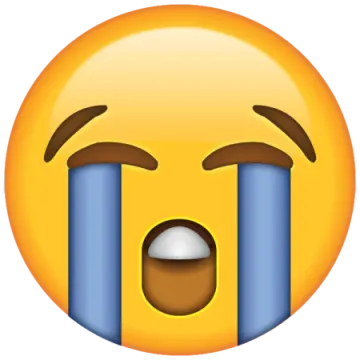 a smiley face with an open mouth
