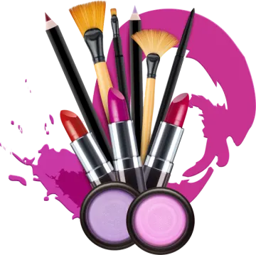 a bunch of makeup brushes and cosmetics products