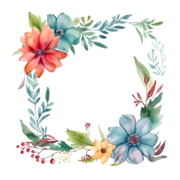 a watercolor floral frame
