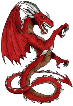 a red dragon with its mouth open