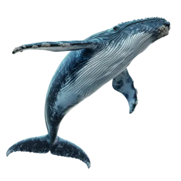 a blue whale jumping in the air