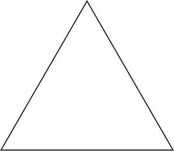 a triangle is shown in black and white