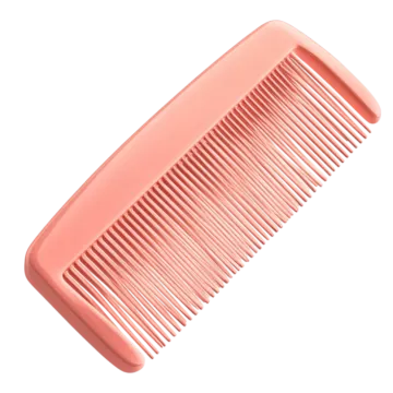 a pink comb on a white background