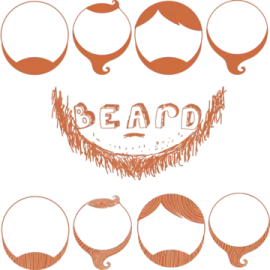 a set of mustaches with the word beard