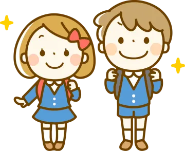 a boy and girl with backpacks
