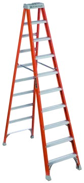 a red ladder on a white background