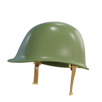 a green helmet on a white background