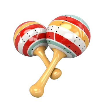 two colorful percussions on a white background