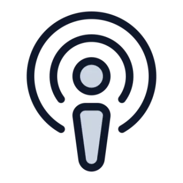 a microphone icon on a white background