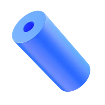 a blue cylinder on a white background