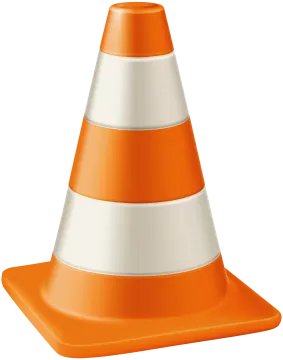 an orange and white traffic cone