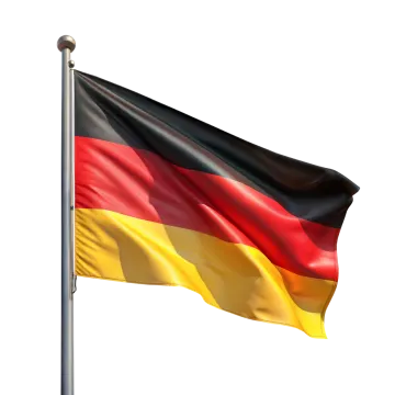 a german flag flying in the wind
