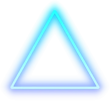 a blue neon triangle on a white background