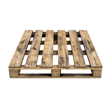 a wooden palle on a white background