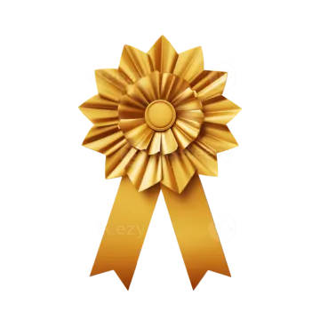 a gold ribbon on a white background