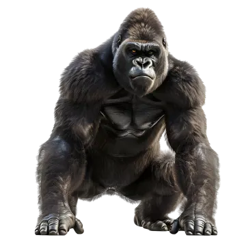 an image of a gorilla standing on its hind