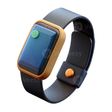 an apple watch with a yellow button on it