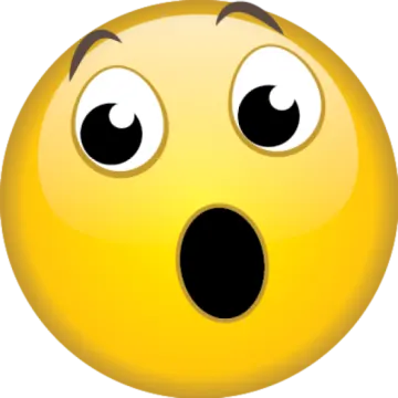 a yellow smiley face with an open mouth